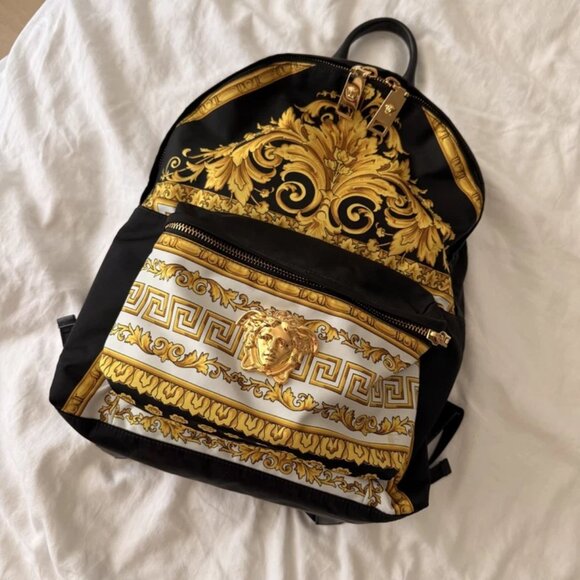 VERSACE BAROQUE GOLD MEDUSA BACKPACK - Picture 1 of 6